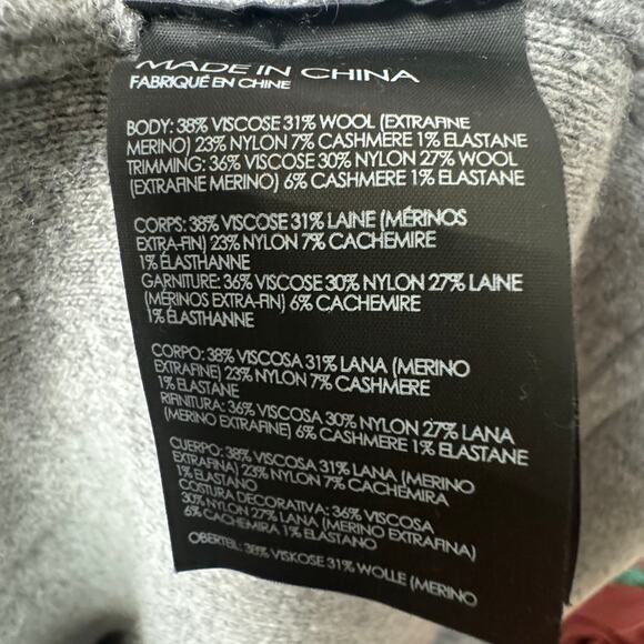 Club Monaco Gray Sleeveless Oversized Drape Collar Cardigan Vest M/L - Picture 6 of 7